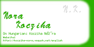 nora kocziha business card